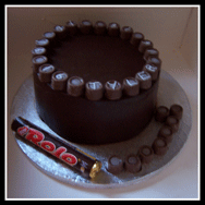 Rolo chocolate birthday cake.