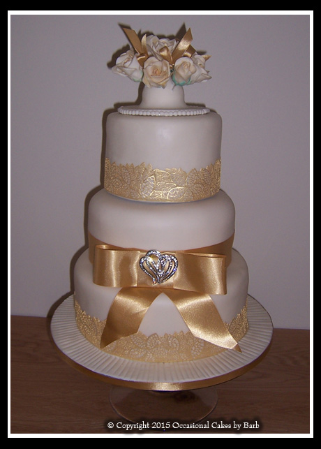 three tier stacked round butterfly wedding cake