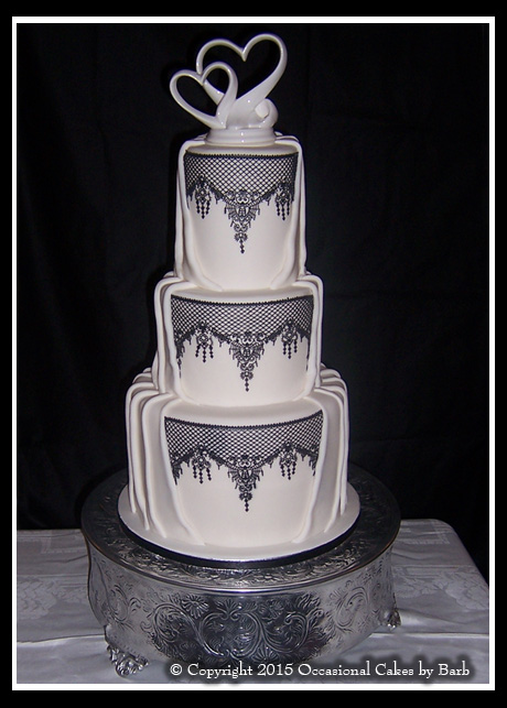 Six tier round stacked wedding cake