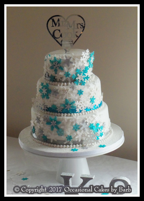 snow flake wedding cake