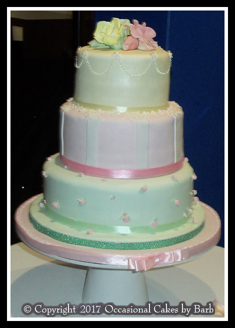 Pastel shades wedding cake